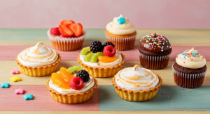Postres caseros sin gluten y sin lactosa con presentaciones coloridas y formas divertidas, ideales para sorprender a los más pequeños en casa